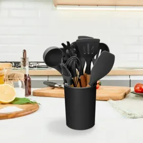 11Pcs Silicone Cooking Utensil Set Kitchenware Set w/ Holder