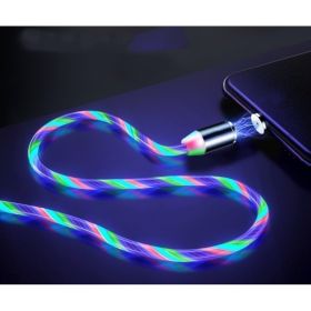 Compatible with Apple, Flowing Ligh Magnetic Streamer Data Line Cable for Iphone Android Typec (Option: Android-Colorful 3pcs)