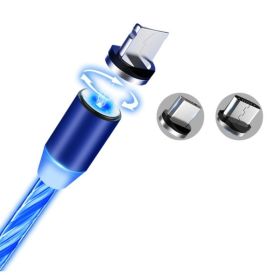 Compatible with Apple, Flowing Ligh Magnetic Streamer Data Line Cable for Iphone Android Typec (Option: 3 in 1-Blue)