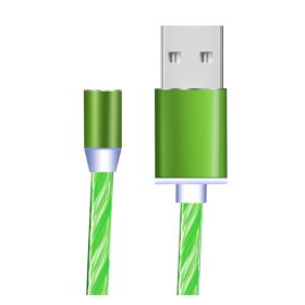Compatible with Apple, Flowing Ligh Magnetic Streamer Data Line Cable for Iphone Android Typec (Option: Android-Green 2pcs)