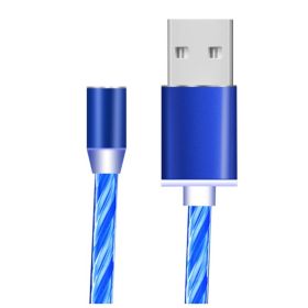 Compatible with Apple, Flowing Ligh Magnetic Streamer Data Line Cable for Iphone Android Typec (Option: Android-Blue 2pcs)