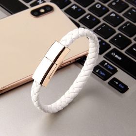 New Bracelet Charger USB Charging Cable Data Charging Cord For IPhone14 13 Max USB C Cable For Phone Micro Cable (Option: White-Android interface-20cm)