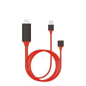 Type-C To HDMI Three In One Mobile Phone Projection Cable (Option: Red Android-2M)