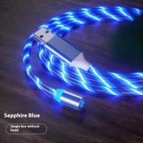 Magnetic Charging Cable Streamer Fast Charging Cable Lighting Micro USB Cable LED Magnet Charger Type-C Cable (Option: Blue 2m-IPhone)