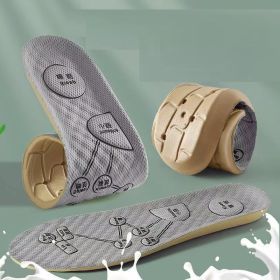 Foot Acupressure Insole Men Women Soft Breathable Sports Cushion Inserts Sweat-absorbing Deodorant Insole Shoe Pads (Color: gray, Shoe Size: 43-44)