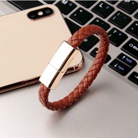 New Bracelet Charger USB Charging Cable Data Charging Cord For IPhone14 13 Max USB C Cable For Phone Micro Cable (Option: Brown-Android interface-20cm)