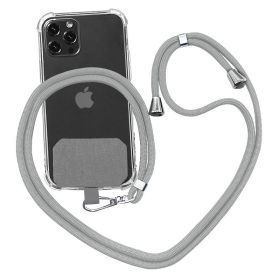 Strap Lanyard 9 Colors Soft Rope For Cell Phone Hanging Cord (Option: Grey)